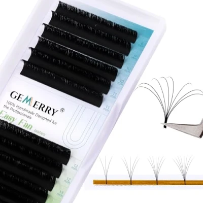 Image de Extension Cils Volume Russe d curl 0,10 mm 8 14 mix Bouquet de 3D 4D 5D 6D 8D 10D Soie Individuels Eyelash Extensions GEMERRY (0.10 14mm)