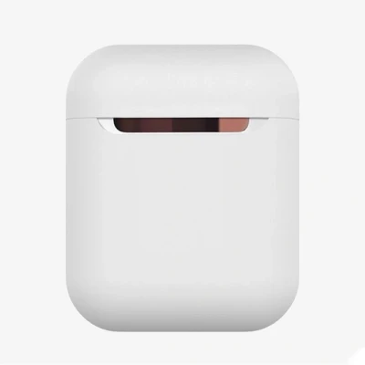 Afbeelding van AirPods 1/2 hoesje Liquid series Siliconen Wit Schokbestendig