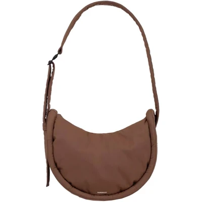 Afbeelding van Sandqvist Curve Crossbody Round S Dark Taupe Schoudertas Bruin