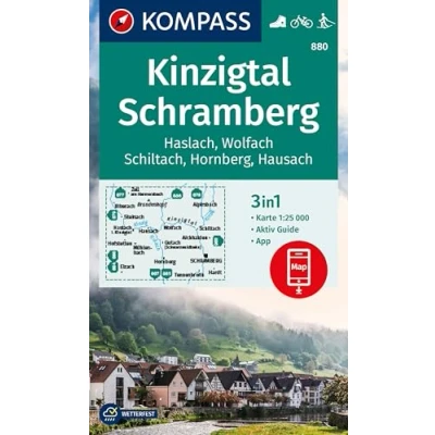 Afbeelding van KOMPASS Wanderkarte 880 Kinzigtal Schramberg, 1:25.000