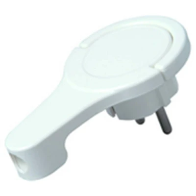 Afbeelding van Kopp stekker extra plat (8mm) haaks IP20 arctic wit