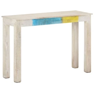 Afbeelding van Wandtafel 115x35x77 cm ruw mangohout wit