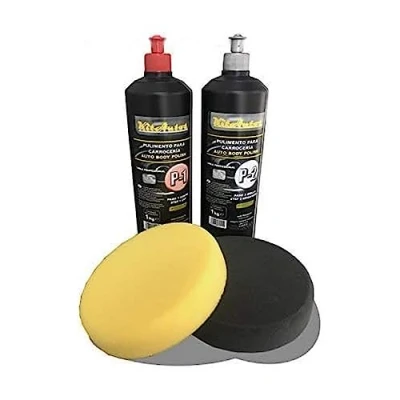 Afbeelding van KITAUTOS 1 kg reinigings polijstmiddel voor het koetswerk + hoogglans 150 mm polijstsponzen.