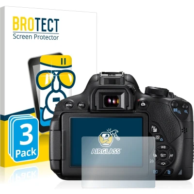 Afbeelding van BROTECT Screenprotector voor Canon EOS 700D Folie Beschermfolie Beschermglas transparant (3 Stuks)