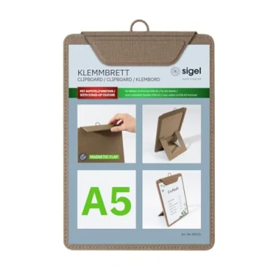 Afbeelding van Menukaart klembord Sigel A5 beige
