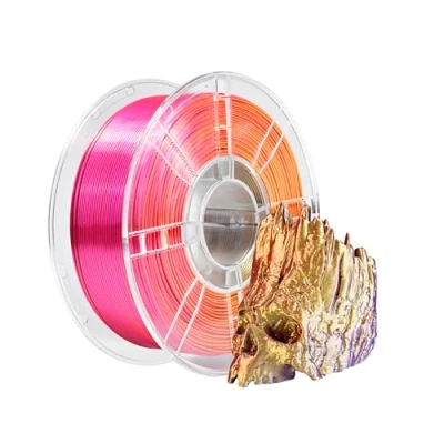 Afbeelding van iBOSS PLA + driekleurig zijde filament 1,75 mm voor 3D printer Plus +/ 0,02 1 kg/spoel, hoogglanzende afwerking, rood, goud en paars