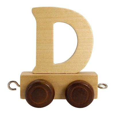 Afbeelding van Houten letters, trein aanhangwagen, locomotief, wagen, A Z, hoogte. 5,5 cm