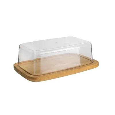 Afbeelding van Cook Concept KA2140 botervloot, bamboe en kunststof, beige transparant, H 6 x 12,5 20,5 cm, bruin