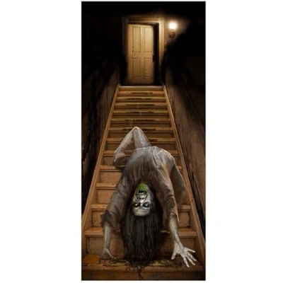 Afbeelding van Fiestas Guirca Deur Decoratie Scary stairs ( 80 x 180 cm) Halloween Versiering