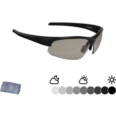 Afbeelding van BBB Cycling Impress PH Fotochromatische Fietsbril Zonnebril met Meekleurende Glazen Instelbaar Neusstuk Mat Zwart BSG 58PH