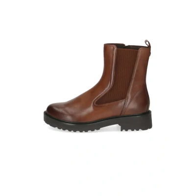 Afbeelding van Caprice Elegante Korte laarzen, Dames, Maat: 42, Cognac comb Leer en textiel
