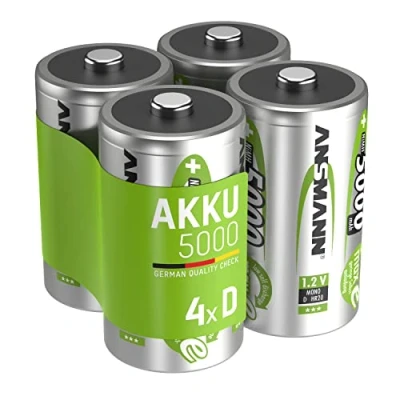 Afbeelding van ANSMANN Mono D 5000 mAh 1,2 V oplaadbare batterijen (2 stuks) HR20 met lage zelfontlading ideale voor radio&#039;s, draagbare luidsprekers, speelgoed