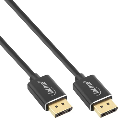 Afbeelding van Dunne premium DisplayPort kabel versie 1.4 (5K/8K 60Hz) / zwart 1 meter