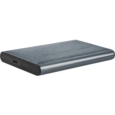 Afbeelding van USB 3.1 2.5&#039; SATA HDD/SSD behuizing met C poort, geborsteld aluminium, Grijs