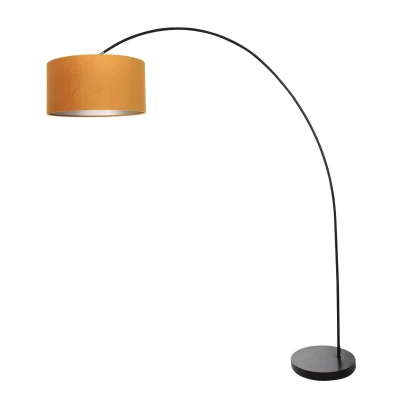 Afbeelding van Mexlite Booglamp Solva Zwart Velours Goud
