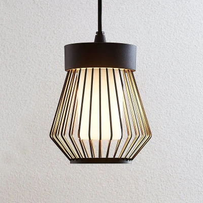 Afbeelding van Lindby Hanglampen buiten 1licht polycarbonaat, aluminium H: 21.6 cm E27 opaalwit, zwart