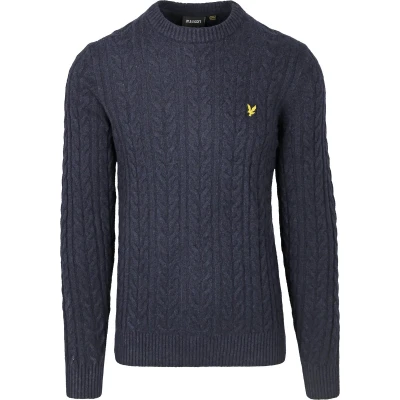 Afbeelding van Lyle &amp; Scott Cable Pullover Navy Maat L Heren Pullovers