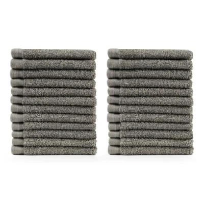 Afbeelding van Blumtal Handdoekenset Set van 24 Gezichtsdoekje Washandje Kleine Handdoek Zacht En Absorberend 100% Katoen Oeko TEX® Gecertificeerd Grijs