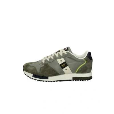 Afbeelding van Blauer Queens Sneakers laag, Heren, Maat: 42, Military/grey Leer en textiel