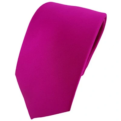 Afbeelding van TigerTie Effen satijnen stropdas in verschillende kleuren, magenta, Magenta