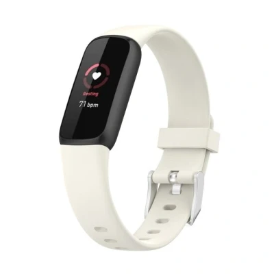 Afbeelding van Fitbit Luxe Sportbandje met gesp Maat: Small Ecru