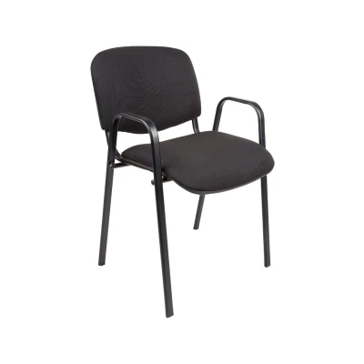 Afbeelding van Vergaderstoel of conferentiestoel basic Zwart frame met armleuningen stof