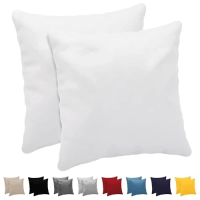 Afbeelding van Dreamzie Kussensloop, 60 x cm, 100% katoen, jersey, 150 g/m², wit, kussensloop duurzaam en hypoallergeen voor hoofdkussens, 2 stuks