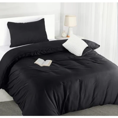 Afbeelding van Utopia Bedding Dekbedovertrekset Van zachte microvezel Dekbedovertrek 135 x 200 cm met Kussensloop 50 75 Beddengoed Zwart