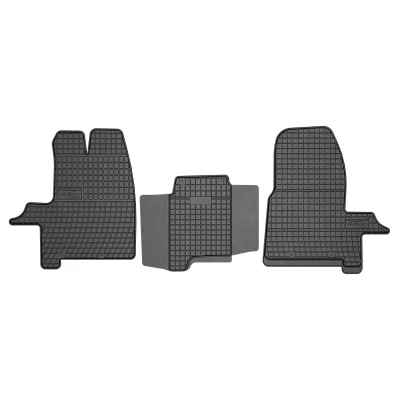 Afbeelding van FROGUM D00312 Vloermatset Rubber Voor 3 Zwart Op maat gemaakt FORD: Transit Custom V362 Van, V363 Minibus