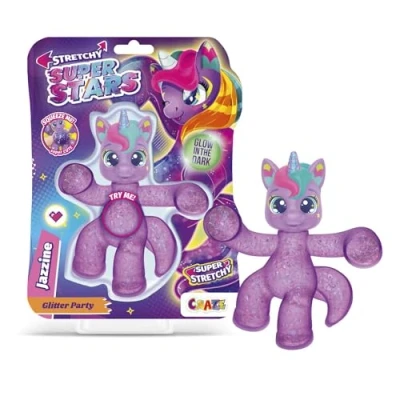 Afbeelding van CRAZE Superstars Stretchy Jazzine kleverige en rekbare figuren om te verzamelen met slijmvulling, 6 verschillende