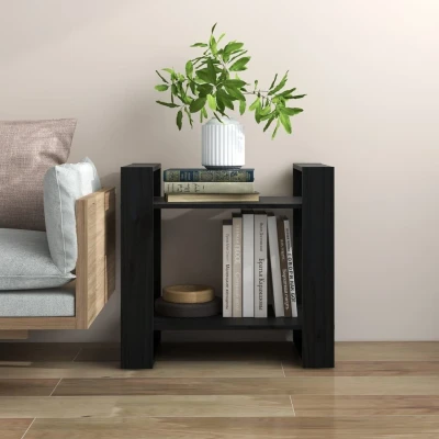 Afbeelding van Boekenkast/kamerscherm 60x35x57 cm massief grenenhout zwart