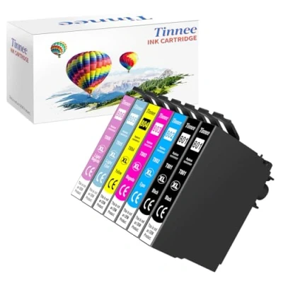 Afbeelding van Tinnee 7Pack 80XL inktpatronen, compatibel met Epson T801 T802 T803 T804 T805 T806 voor Stylus Photo P50 PX650 PX700W PX710W PX720WD PX800FW PX810FW PX820 FWD