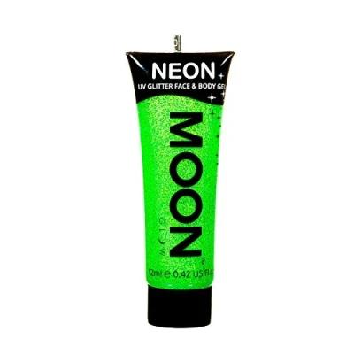 Afbeelding van Moon Glow De UV gel met fluorescerende Glitter voor het lichaam Zwart licht 12 ml Groen