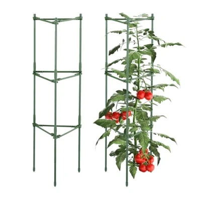 Afbeelding van Relaxdays plantensteun set van 2 rankhulp 92 cm staal &amp; kunststof driehoekig