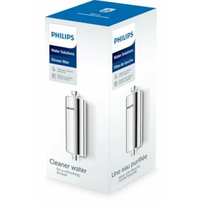 Image de Philips Water Filtre de douche avec 1 cartouche, compatible tous les tuyaux et robinets standards, réduit le CHLORE jusqu’à 99%, CHROME, capacité filtration 50.000 L