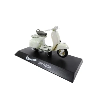 Afbeelding van OPO 10 Miniatuurscooter uit de collectie 1/18 compatibel met Piaggio Vespa 150 grijs 1955 Ves0041