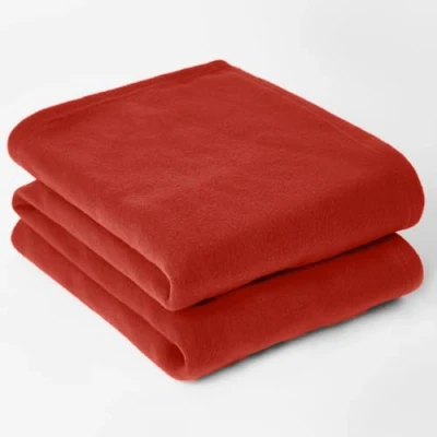 Afbeelding van Dreamscene Grote warme fleecedeken voor slaapbank, effen rood, 120 x 150 cm