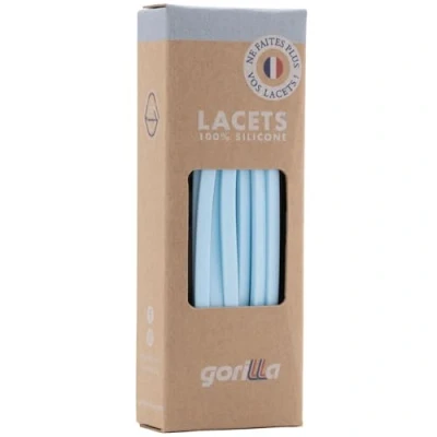 Afbeelding van Gorilla Elastische veters voor volwassenen en kinderen, plat dun Bespaar tijd, vaarwel knopen Hallo comfort Zelfborgend Ultra Resistent 110 cm x 4,5 mm, Hemel