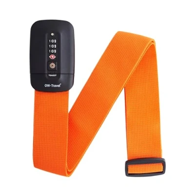 Afbeelding van OW Travel Aangepaste TSA Bagage Riem (1 Pc Orange) Bagageriem met Label Identificatiekoffer. Afsluitbare reisriem voor bagage. tassen