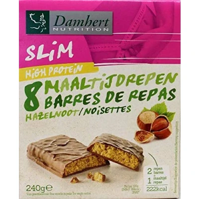 Afbeelding van Damhert Slim Maaltijdreep Chocolade &amp; Hazelnoot (240 G). eFarma