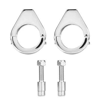 Afbeelding van Motorfiets lichtsignaalhouder, houder van gemodificeerde aluminiumlegering voor knipperlicht 41 mm montagebeugel vork (zilver)