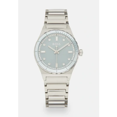 Afbeelding van BOSS Candor Ladies Sport Horloge silvercoloured/blue, Dames, Maat: One Size, Silver coloured/blue