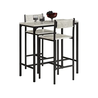 Afbeelding van SoBuy OGT03 HG Bartafelset + 2 stoelen, 1 tafel krukken, sta tafel, keuken, eetkamer, bistro