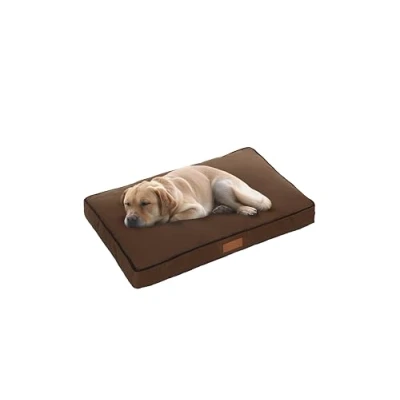 Afbeelding van Ellie Bo Zachte hondenmatras met geweven Oxford overtrek van polyestervezel 106,7 cm XL in bruin zwarte bies
