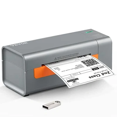 Afbeelding van VEVOR Thermische labelprinter Direct 4 x 6 barcode USB hoge snelheid 150 mm/s 203 dpi voor pakket verzending compatibel met Amazon/eBay/Etsy/UPS ondersteuning Windows/MacOS/Linux grijs