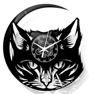 Afbeelding van Instant Karma Clocks ➤ Kat Vinyl wandklok voor huisdieren