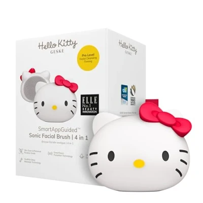 Afbeelding van GESKE x Hello Kitty SmartAppGuided™ Sonic Facial Brush 4 in 1 Elektrische gezichtsreinigingsborstel Reinigingsborstel Gezichtsborstel Huidreiniging Huidverzorging Zachte reiniging