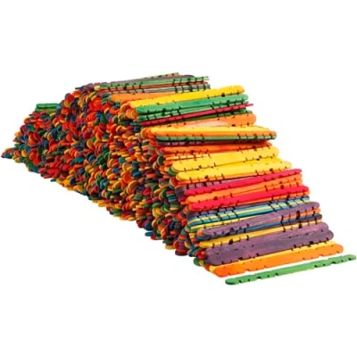 Afbeelding van Constructiehoutjes, l: 11,4 cm, b: 10 mm, 1000 stuks, kleuren assorti