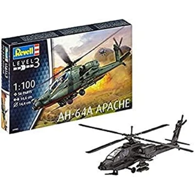 Afbeelding van 1:100 Revell 04985 AH 64A Apache Plastic Modelbouwpakket