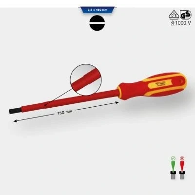 Afbeelding van Brilliant Tools, Schroevendraaiers, VDE schroevendraaiersleuf 6,5 x 150 mm (Gleuf)